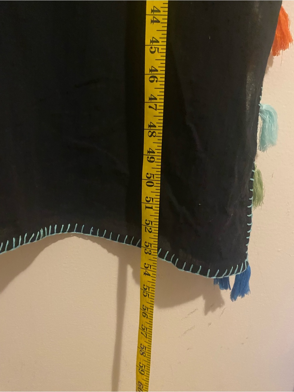 Bleu Rod Beattie Black Caftan with Light Blue Trim - Picture 6 of 6